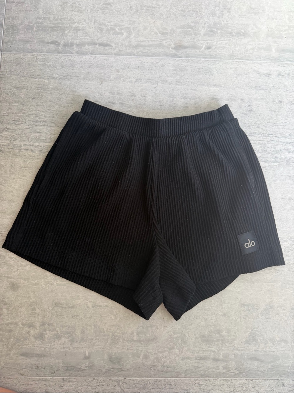 ALO Yoga Black Ribbed Women's Shorts